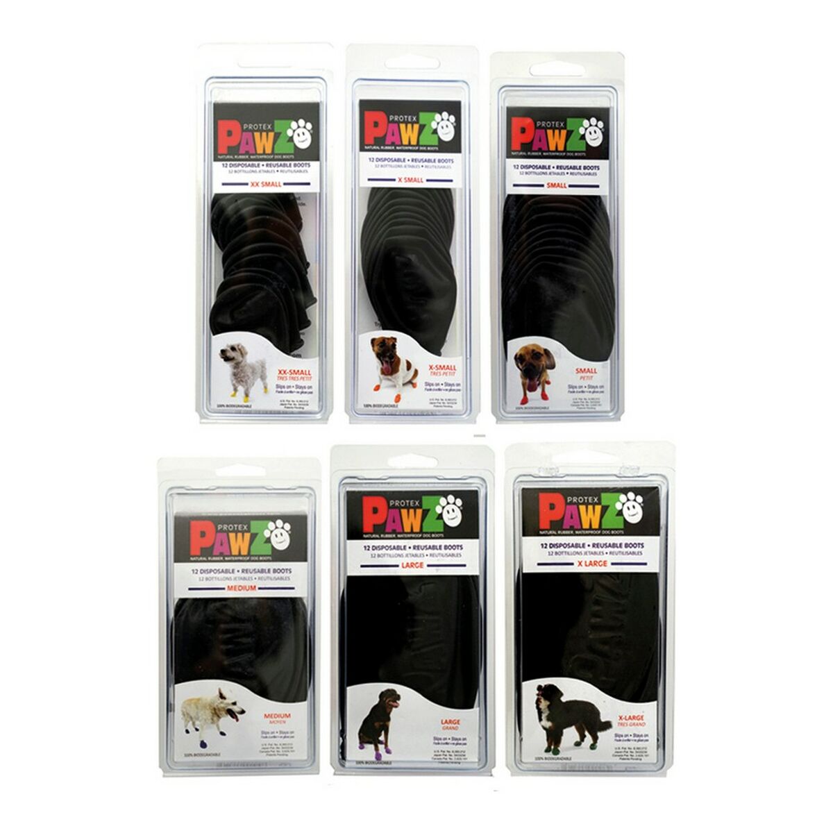 Potesko – Pawz Dog Boots Sort S (12 stk.)